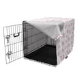 thumbnail image 3 of Eiffel Dog Crate Cover, Spring Inspiration Pink Flowers Bouquet and Paris Landmark on Polka Dots, Easy to Use Pet Kennel Cover for Dogs, 35" x 23" x 27", Pale Pink Green White, by Ambesonne, 3 of 6
