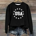 thumbnail image 6 of Charmgo USA Sweatshirt Under $15, Women's Autumn Round Neck American Flag USA Print Loose Casual Pullover Sweatshirt USA Sweatshirt Women, Sweatshirt for Teen Girls Black M, 6 of 6