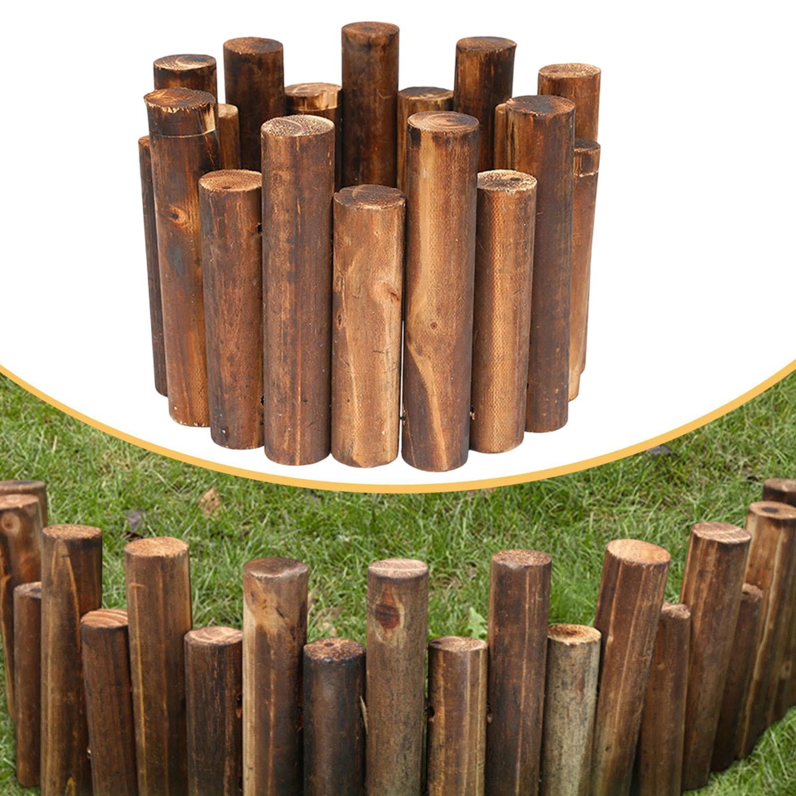 Aymzbd Wood Garden Fence Decorative Border Decor Wood Fence Landscaping Edging Border for Tree Plant Borders Indoor Flower Beds Yard M