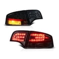 thumbnail image 1 of RTMOTO Feux Arrière à LED Assemblage Compatible avec A4 B7 8E Berline/salon 2004-2008 Signal Ambre Frein Rouge Course Lentille Fumée Inversée Blanche/boîtier Noir Style Euro, 1 of 5