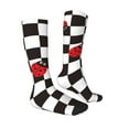 thumbnail image 3 of Fotbe Ladybugs Of Black And White Checkers print Women's Men's Novelty Crew Socks Cotton Socks Knee High Socks for Walking,Running,Nurses,Pregnancy, 3 of 8