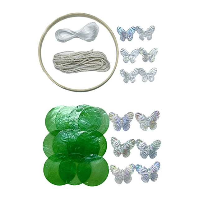jinwen DIY Shell Wind Chimes Kit Handmade Hanging Chime for Outside Yard Home Decor Green