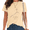 1-apricot, variant on Women's Minimal Thin Line Cross Vintage Serif Easter Faith Graphic Comfortable Short Sleeve T-Shirt Religious Tees
