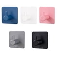 thumbnail image 2 of Plastic Self Adhesive Wall Coat Rack Key Holder Rack Towel Hooks Clothes, 2 of 5