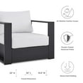 thumbnail image 3 of Lounge Chair Armchair, White, Aluminum, Metal, Fabric, Modern Contemporary, Outdoor Patio Balcony Cafe Bistro Garden Furniture Hotel Hospitality, 3 of 8