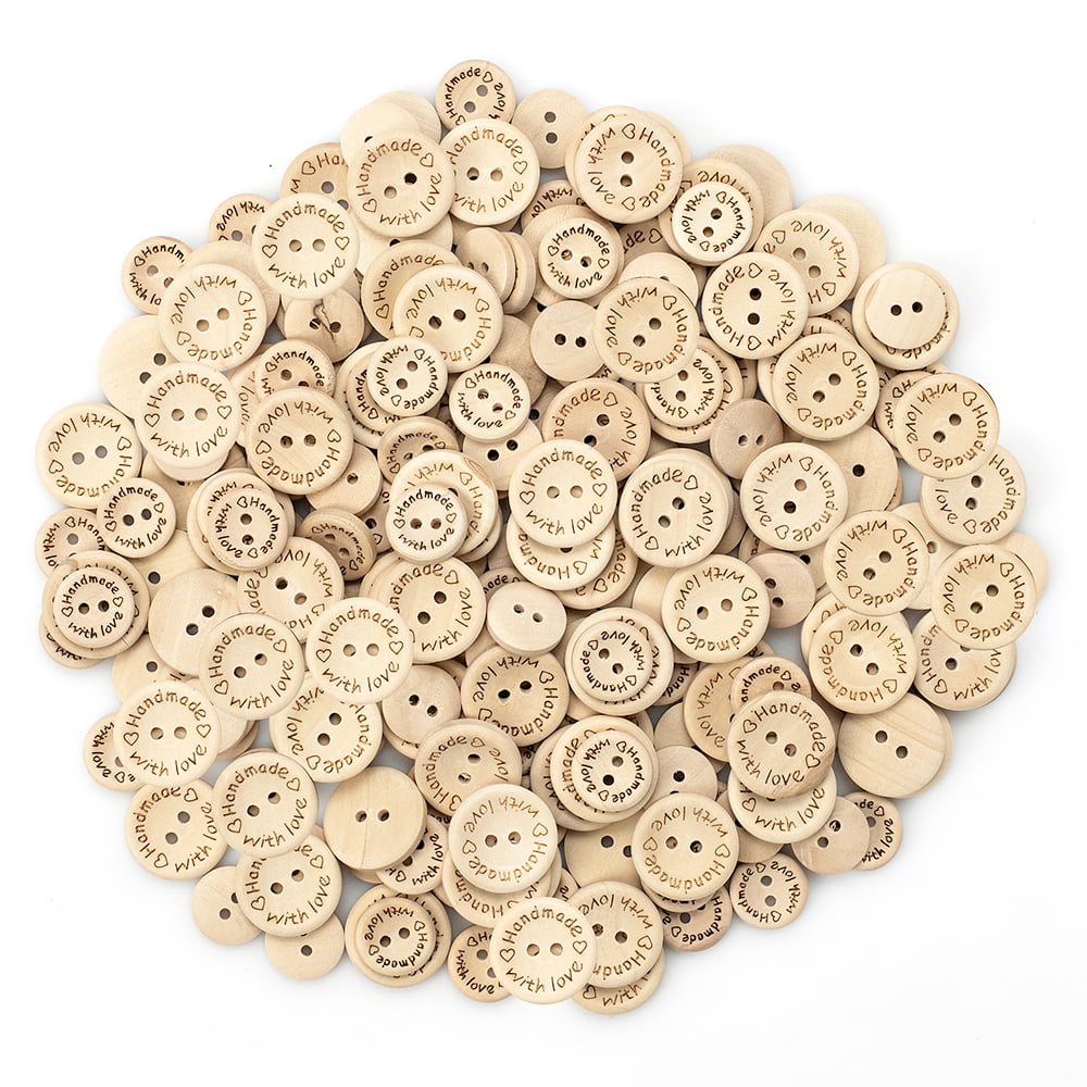 24 wood buttons 34'' wooded buttons 2 holes for craft for projects sewing knitting scrapbooking DIY projects