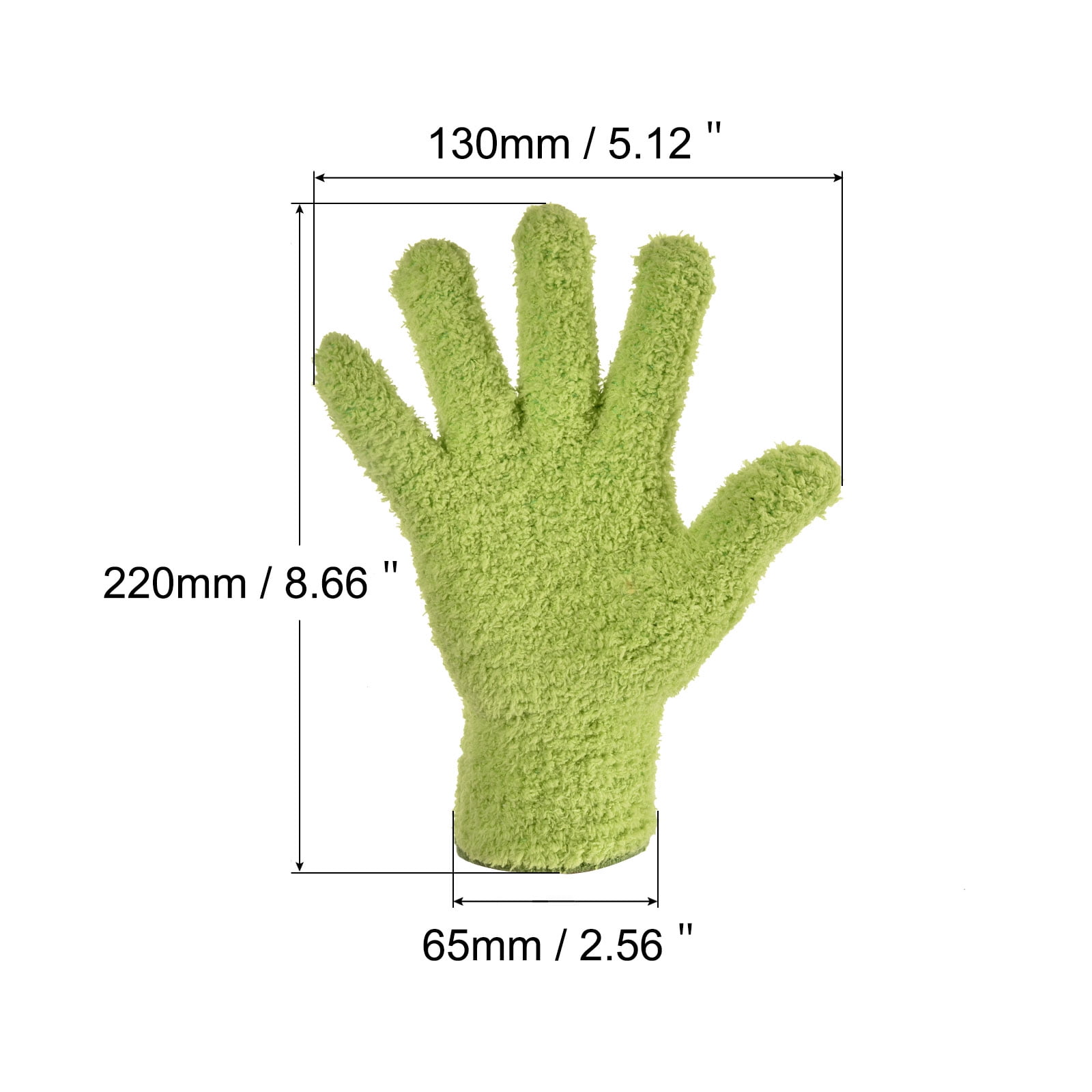 Unique Bargains Dusting Cleaning Gloves Microfiber Mittens Set Green