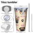 thumbnail image 4 of 16oz Tumblers Dog Mom Stainless Steel Vacuum Insulated Double Wall Travel Tumbler Cups Mug with Lid and Straw,Cleaning Brush for Coffee,Tea, 4 of 4