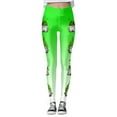 thumbnail image 5 of Shadoumai St Patricks Day Leggings For Women Casual Printed Shamrock Stretchy Irish Green Tights Tummy Control Workout Yoga Pants, 5 of 6