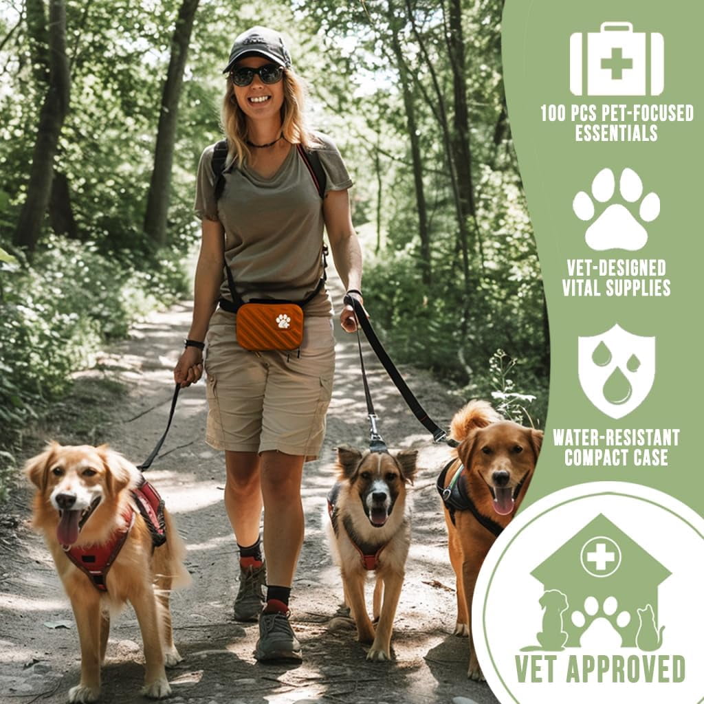 Pet Medic First Aid Kit | 95-Piece Vet-Approved Supplies for Dogs, Cats & Animals | Compact Travel Bag for Home, Car & Outdoor Adventures