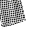 thumbnail image 5 of Women's Plaid Straight Leg High Waist Pocket Shorts, Polyester Loose Casual Short Trousers, Summer Daily Bottoms for Travel Shopping Home | TruHer,Black Free Size, 5 of 5