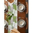 thumbnail image 2 of Sage Green Table Runner 72 Inches, Modern Geometric Grey Oil Painting Abstract Bed Runner Dresser Scarves Tabletop for Indoor Outdoor Parties/Ceremony/Banquet, 18" x 72", 2 of 8