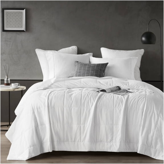 JERFIT White King Size Cooling Blanket, All Season Down Alternative Comforter, Lightweight Microfiber, Box Quilted, OEKO-TEX Certified, Machine Washable