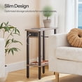 thumbnail image 6 of HOOBRO Narrow Side Table, 2-Tier Slim End Table with Charging Station, Skinny Nightstand with Open Storage, for Small Spaces, Living Room, Bedroom, Study,Gray and Black BG240UBZ01, 6 of 10