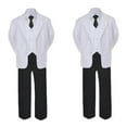 thumbnail image 2 of 6pc  Boy Formal Necktie Black & White Suit Set Satin Necktie Baby Sm-20 Teen, 2 of 4