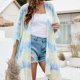 thumbnail image 4 of Chifón Estampado floral Chal suelto Kimono Cárdigan Túnica Playa Cubrir Blusa Amarillo azul Yuyangstore Cárdigan con borlas, 4 of 7