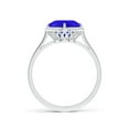 thumbnail image 2 of ANGARA Natural Claw-Set Cushion 2.15 ct Tanzanite Cocktail Halo Ring in 14K White Gold for Women (Size-8mm) | December Birthstone, Anniversary, Jewelry Gift for Women | Natural Tanzanite Ring, 2 of 9