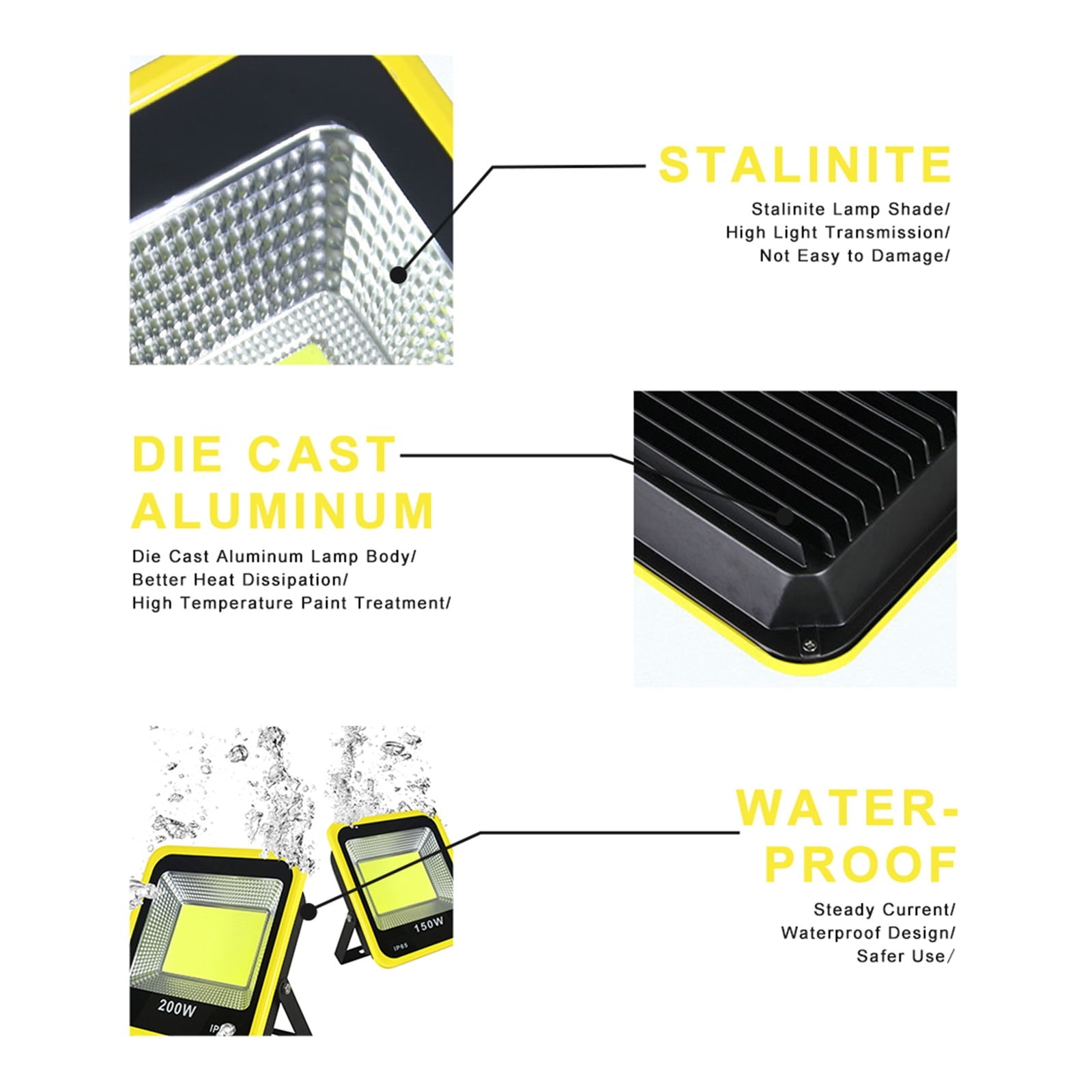 LED Flood Light 30W 50W 100W 150W 200W COB Floodlight IP65 Waterproof Ultra Brightness LED Spotlights Outside Lamp ,Power Saving