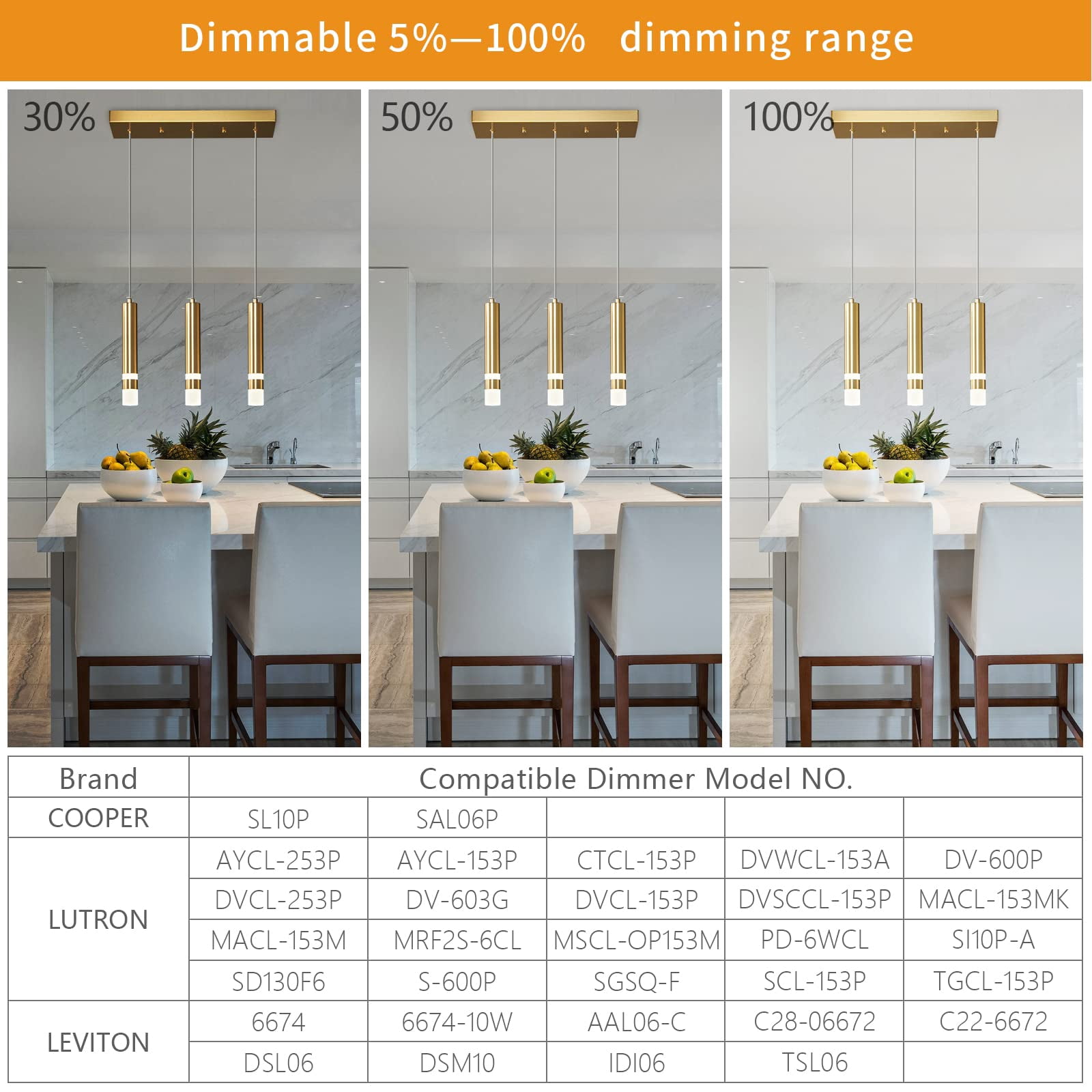 ZHLWIN 3-Light Dining Room Modern Pendant Light Kitchen Fixture Dimmable LED Gold Mini Pendant Lighting fo Kitchen Island Study Pendant Lights