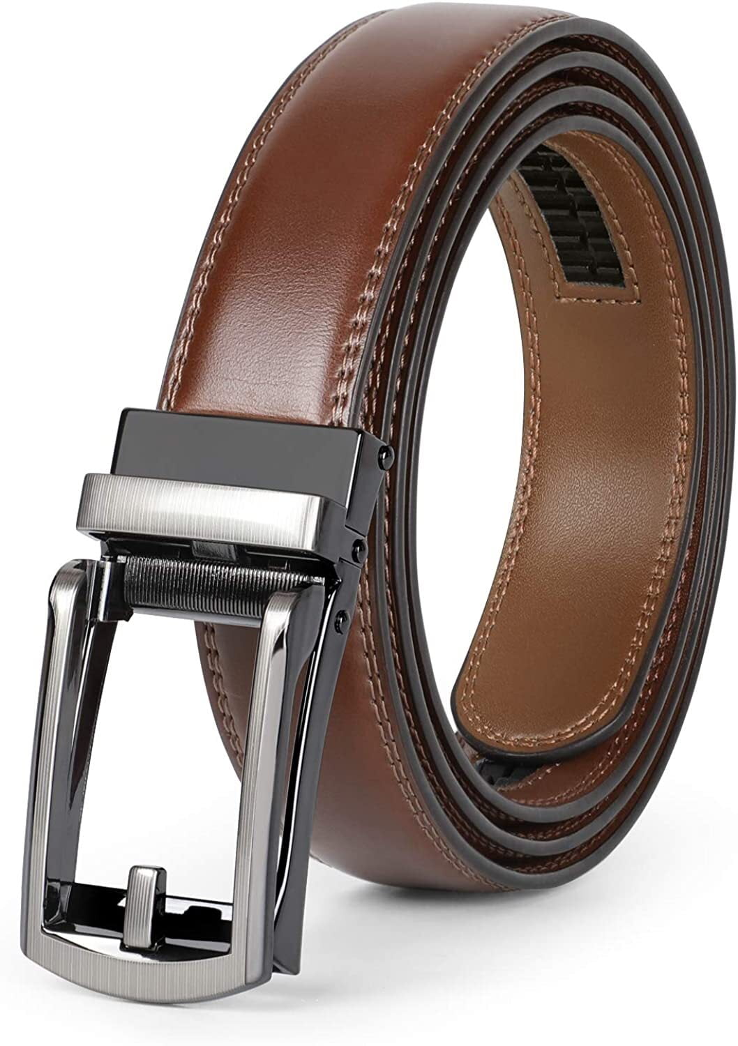 WHIPPY Men's Ratchet Belt, Leather Dress Belt, Trim to Fit - Walmart.com