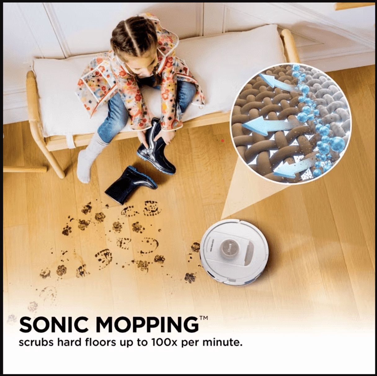 Shark Stratos 2-in-1 Robot Vacuum & Mop RV2710ZE 9" Cleaning Path White