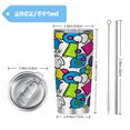 thumbnail image 2 of 20OZ Pop-Art Geometric Print Stainless Steel Insulated Tumbler with Straw - Leak-Proof & Portable Car Cup for Office, Gym & Outdoor, 2 of 6