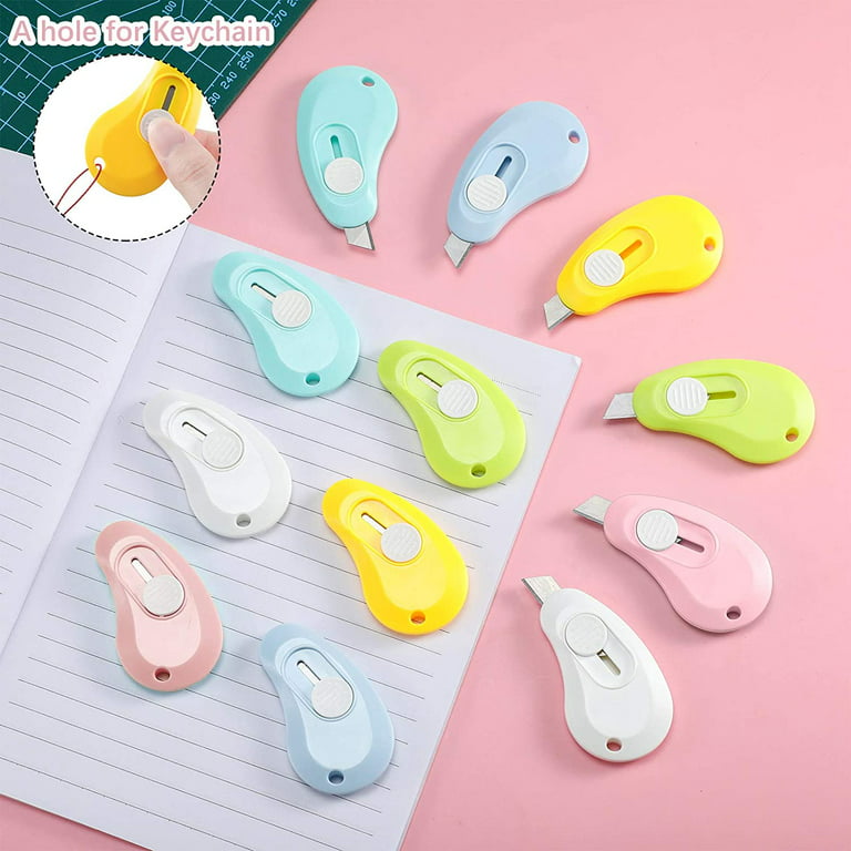 Mini Retractable Utility Knife Box Cutter Letter Opener Pocket Knives  Colorful Mini Slides Open For Letter Small Box Opening Paper Cutting DIY  Crafts