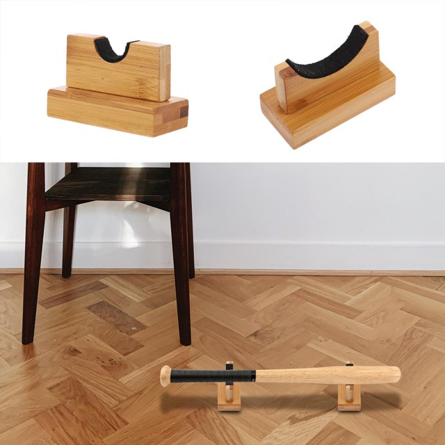 Milisten 1 Pair Ash Wood Baseball Bat Display Mounted Hanger for Sports Display