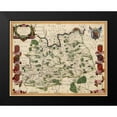 thumbnail image 2 of Blaeu 14x12 Black Modern Framed Museum Art Print Titled - Surrey County England - Blaeu 1645, 2 of 5