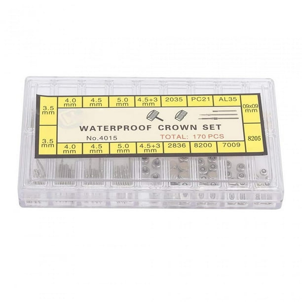 Corona de reloj, kits de reparación de relojes, reemplazo de herramientas de reparación de relojes con caja, juego de barras de resorte de corona de