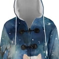 thumbnail image 4 of Hello Winter Persian Welcome Snowy Night Watercolor Vintage All Over Print 3D Hooded Duffle Toggle Coat Cat Lover Kitten Owner Gifts - 01011, 4 of 6