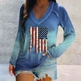 thumbnail image 2 of Pxiakgy Hot Sale!! Long Sleeve Shirt for Women Trendy Sunmmer 2025 New American Flag T Shirt for Women 4Th Of July Shirts Ladies Casual Letter Printed Long Sleeve T Shirt Sky Blue L, 2 of 5