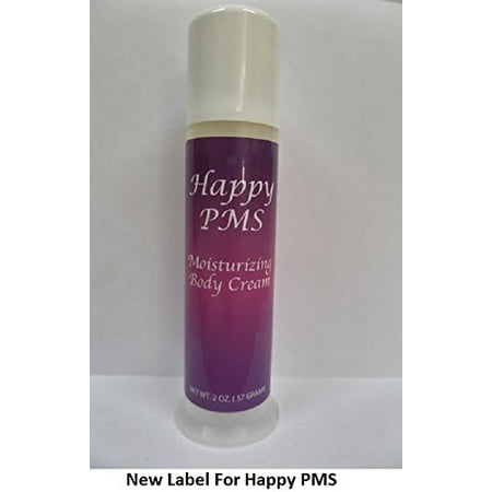 Happy PMS Natural Progesterone Moisturizing Body Cream Plant Derived Bio-identical Hormone Balancing for PMS Symptom Relief 2oz Pump ( Cruelty Free)