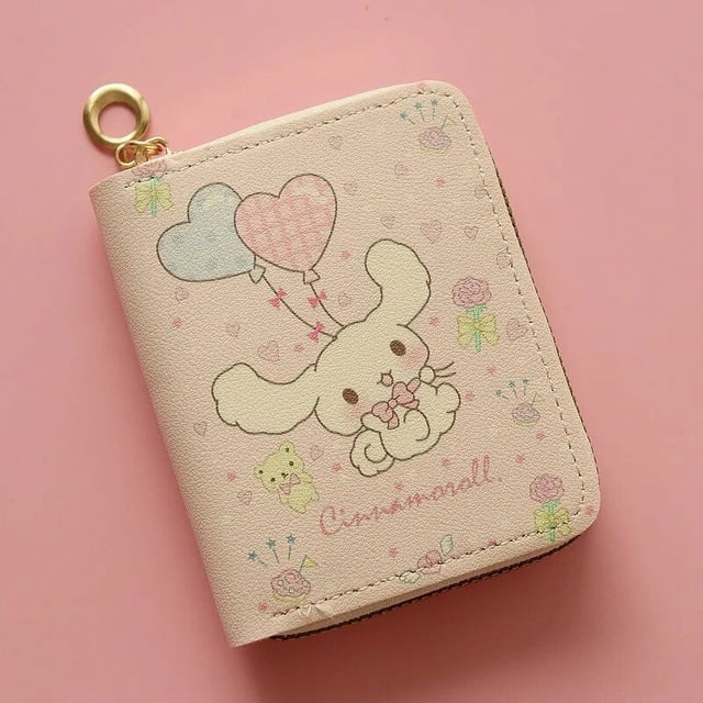 Sanrio-monedero de Hello Kitty, Cinnamoroll My Melody Kuromi Cinnnamoroll, llavero, tarjetero, bolsa de embrague, regalo para niñas