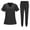 Black-51117AA, variant on Scrubs Sets for Women Stretch V-Neck Top & Straight Leg Pants Nurse Working Uniforms with Pocket