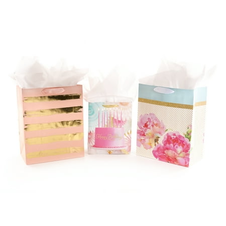 hallmark tissue bag assorted bundle bags gift birthday paper pink medium gold
