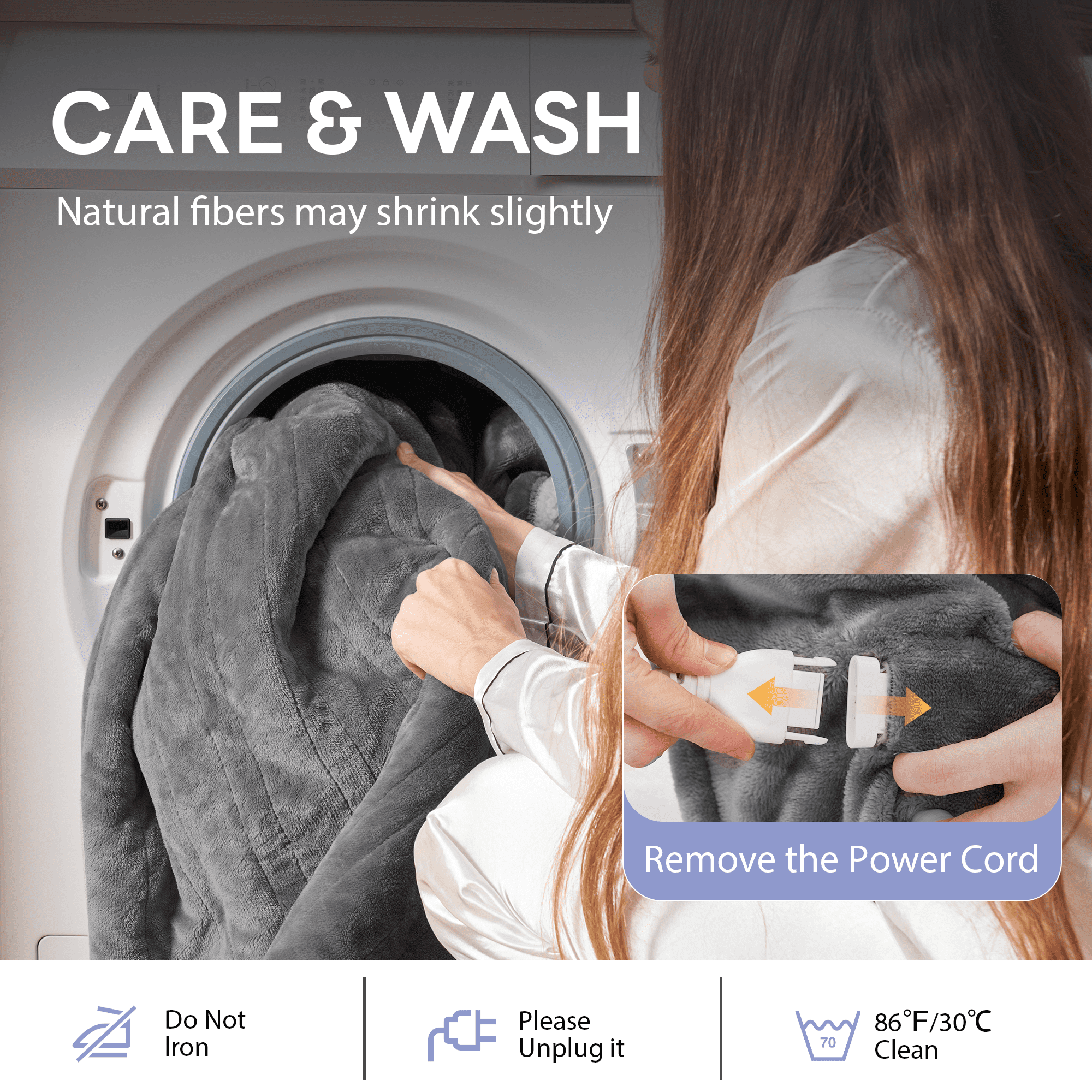 Nepsam Electric Heated Blanket Flannel and Soft Sherpa Fleece Heated Blanket, 50" x 60" with 12 Hours Auto Shut off, Machine Washable, Dark Grey