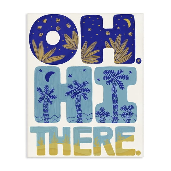 Stupell Industries Bohemian Oh Hi There Tropical Canvas Art, 16 x 20, by Connie Summers