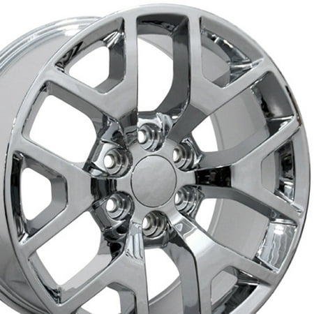 20' Suv Rims 20x9 Wheels Fit GM Truck & SUV - Sierra 1500 Style Chrome Rims, Hollander 5656 - SET ()
