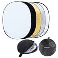 thumbnail image 1 of Reflector Andoer 35 "* 47" / 90 * 120cm Oval 5 en 1 (oro, plata, blanco, negro, transparente) Multi Portable plegable estudio foto fotografía Reflector de luz Andoer Reflector, 1 of 7
