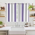 thumbnail image 2 of Purple Grey Striped Kitchen Curtains 72 Inch Length, Minimalist Farmhouse Stripe Grommet Top Bedroom Living Room Curtains, Light Filtering Cafe Curtain Drapes 2 Panels Set 104''x72'', 2 of 9