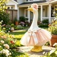 thumbnail image 4 of SHENGXINY Porch Goose Outfit, Fluffy Tulle Tutu with Velvet Flower Headband for Courtyard Porch Lawn Home Decorations Pink 23 in, 4 of 5