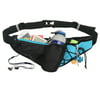 Multifunctional Water Resistant Waist Bag Water Bottle (Not Included) Holder for Outdoor Sports (Blue)