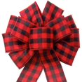 thumbnail image 4 of Burlap Christmas Ribbon Wired RED Truck Merry Christmas/Snowflake/BUFALO Black Checkered 2.5 Inch 18 Yard 3 Rolls for Gift Wrapping Xmas Tree Wrap Around Ribbons Wreath, Holiday Decor Bows Decorating, 4 of 8