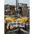 thumbnail image 3 of Round Outdoor Tablecloth With Umbrella Hole And Zipper– Vintage Summer Waterproof Patio Table Cover for Party, Picnic, Backyard, 60" Dia. , Hello Sunshine Lemon Checkered Yellow Black, 3 of 8