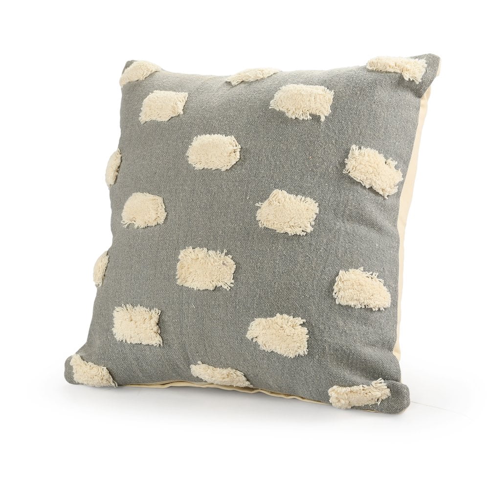 Harlow Hill Handwoven Abstract Dotted Cotton Throw Pillow Cover - 20" - Gray and Cream