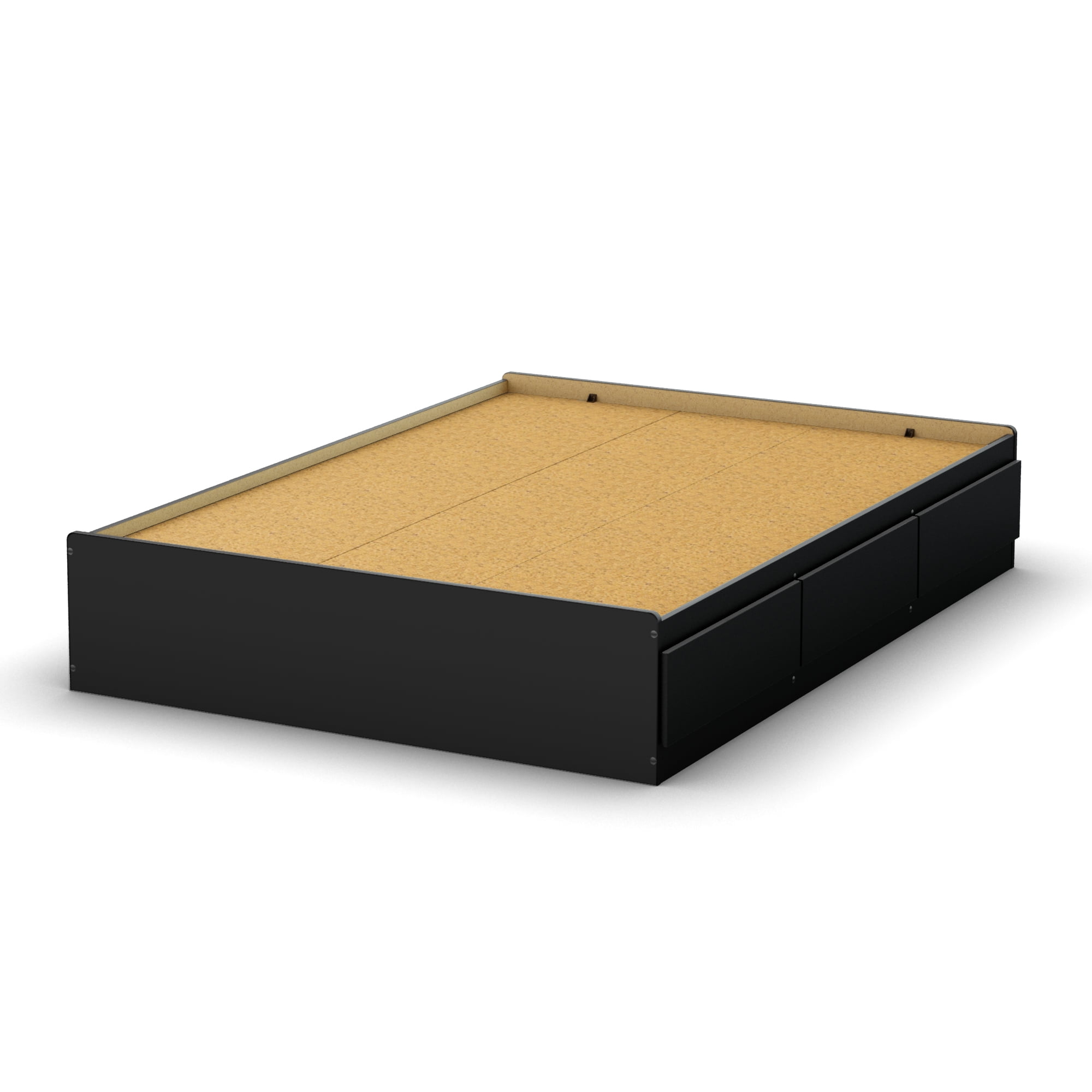 South Shore Step One Full Mates Bed with 3 Drawers, in Pure Black