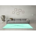 thumbnail image 3 of Ahgly Company Indoor Rectangle Solid Turquoise Blue Modern Area Rugs, 5' x 7', 3 of 4