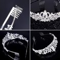 thumbnail image 4 of Coronas de plata Diadema de cristal Princesa Corona de diamantes de imitación con peines Diademas de novia Boda nupcial Fiesta de cumpleaños Accesorios para el cabello Joyas para mujeres niñas ShuxiuWang 1327537025320, 4 of 5