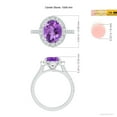 thumbnail image 4 of ANGARA Natural Oval 2.28 ct Amethyst Halo Ring with Diamond Accents in 14K White Gold for Women (Size-10x8mm) | February Birthstone, Anniversary, Jewelry Gift for Women | Natural Amethyst Ring, 4 of 9